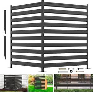 lot 6770 image: 2 Panels 48W x 48H AC Fence Screen - Metal Privacy for Outside Unit