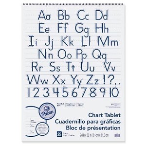 lot 6773 image: Pacon Chart Tablets, 1.5 Rule, 24x32, 25 Sheets, 12Carton