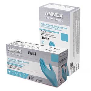 lot 6789 image: Ammex Nitrile Disposable Exam Gloves Large Powder Free 100 pc