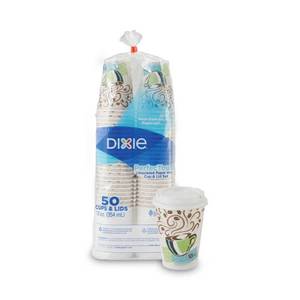 lot 6799 image: PerfecTouch Multicolor 12 oz Disposable Cups & Lids, 50 CupsLidsPack