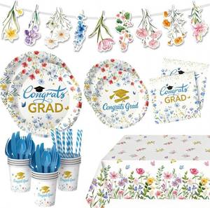 lot 6806 image: Class of 2026 Graduation Party Supplies Set, 130pcs Tableware for 16