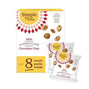 lot 6817 image: Simple Mills Almond Flour Mini Chocolate Chip Cookies, Gluten Free, 8ct Pack