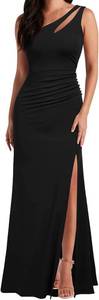 lot 6882 image: WOOSEA Womens One-Shoulder Sleeveless Bodycon Mermaid Evening Dress - S