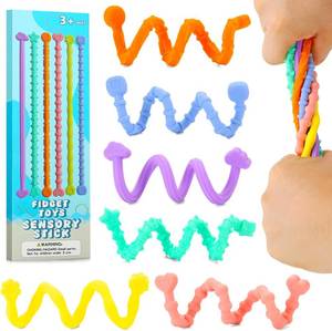 lot 7122 image: Fidget Toys for Adults & Kids, 6 Sensory Toys, Autism ADHD, Flexible Sticks