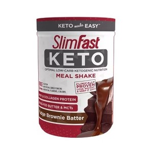 lot 7163 image: SlimFast Keto Meal Replacement Powder - Fudge Brownie Batter - 13.4oz