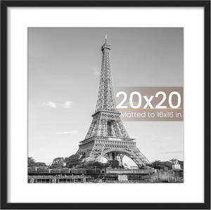 lot 10501 image: upsimples 20x20 Picture Frame Display 16x16 with Mat or 20x20 Black 1 Pack
