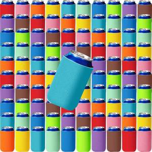 lot 10502 image: 200 Pcs Blank Beer Can Cooler Sleeves - Insulated, Reusable, Colorful