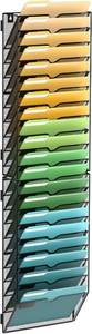 lot 10505 image: SUPEASY 20-Tier Wall File Organizer with Label Slots, Metal Mesh Rack, Black