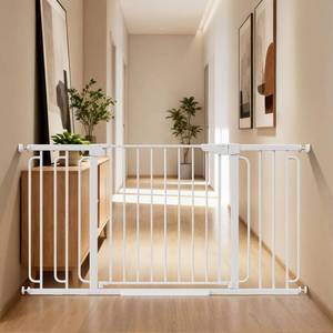 lot 10506 image: Cumbor 36.6-59 Extra Wide Baby Gate for Stairs, Pressure Mounted