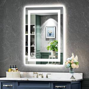 20x30 Inch LED Bathroom Mirror Front & Backlit, 3-Color Dimmable, Anti-Fog