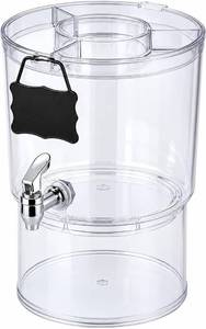 lot 10512 image: 2 Gallon Beverage Dispenser with Party Top Lid, Clear Drink Container