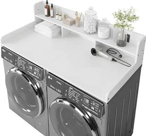 lot 10518 image: Milky WasherDryer Countertop, 2-Tier Over WasherDryer, 54 x 27.6 in