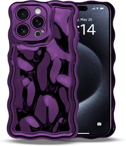 lot 10603 image: IAIYOXI Case for iPhone 14 - 3D Meteorite Bubble, Glitter TPU Cover, Purple