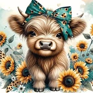 lot 10625 image: BYGFHLYW Diamond Art Kit for Adults - Cow 5D Diamond Painting Dots, 12x12 in