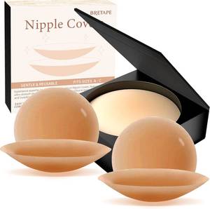lot 10641 image: Nipple Covers for Women - 2 Pairs Silicone Pasties, Waterproof No-Show