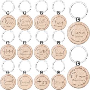 lot 10694 image: Sureio 24 Pcs Christian Bible Verse Keychains Gift Set (Round)