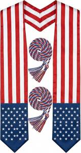 lot 10767 image: ZenNex Country Flag Graduation Stole & Honor Cords for HS & University