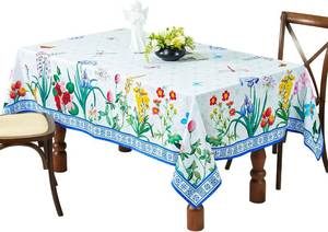 lot 10778 image: Xianshime Spring Summer Tablecloth 60 x 84 Inch Rectangle Floral, Waterproof