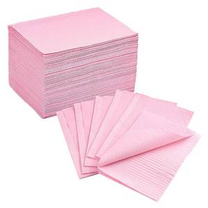 lot 10787 image: SUTOKAKA 50Pcs Pink Disposable Nail Art Table Mats 3-Ply Foldable Bibs