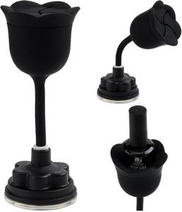 lot 10840 image: SUTOKAKA 360  Rotating Nail Polish Bottle Holder, Black Rose-Shape Stand