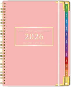 lot 10860 image: Planner 2026, Hardcover Weekly &amp Monthly Calendar, 6 x 8, Agenda with Tabs -6Pack