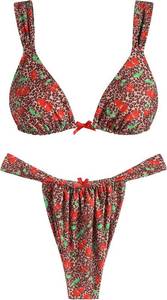 lot 10904 image: ZAFUL Bikini Sets for Women Triangle Bow Ruffle Straps Lace Up 2pc Swimsuit -small