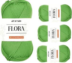 lot 10905 image: 100% Cotton Mercerized Yarn Fino 2 for Crochet, Amigurumi, 4 Skeins 96332