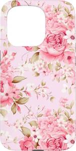 lot 10910 image: Romantic Pink Garden Roses on Blush Background Case for iPhone 15 Pro