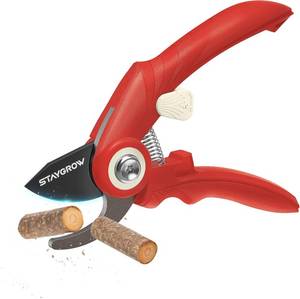lot 10918 image: Pruning Shears 6.9 Garden Shears Red, SK5 Steel Sharp Blades