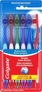 lot 10920 image: Colgate Extra Clean Toothbrush, Medium Toothbrush for Adults, 6 Pack