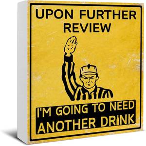 lot 10929 image: Football Wooden Sign Im Going To Need Another Drink - 5x5 in Bathroom Decor