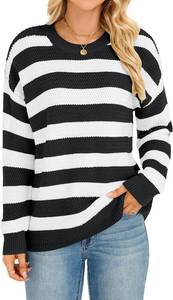 lot 10991 image: Womens 2025 Fall Chunky Knit Long Sleeve Pullover Crew Neck Sweater small