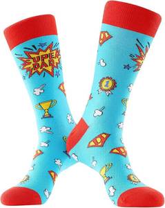 lot 11023 image: BISOUSOX Funny Mens Novelty Dress Socks, Silly Birthday & Fathers Day 8-12