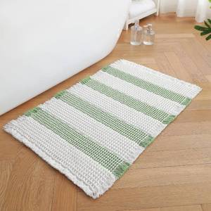 lot 11024 image: Waffle Bath Mat Non-Slip Washable Absorbent Checkered Bath Rug 20x32