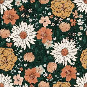 lot 11049 image: HAOKHOME Vintage Peel & Stick Floral Wallpaper Boho Moody Removable
