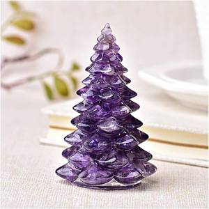lot 11065 image: Crystal Stone Resin Luck Tree Ornaments - Christmas Home Decor Amethyst
