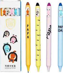 lot 11070 image: Maydahui 8 Pcs Erasable Retractable Animal Pens 0.5mm Blue Ink