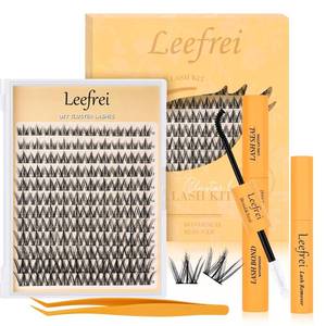 lot 11074 image: Lash Clusters 120 Clusters 10-18mm D Curl Eyelash Extensions with Bond & Seal