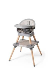 lot 121521 image: Retails for $133 5-in-1 High Chair for Baby & Toddler - Convertible Baby Dining Seat - Portable FloorBooster Seat - Adjustable Tray w. Cover - 5-Point Harness - Building Block Table & Chair - Stool (Gray)
