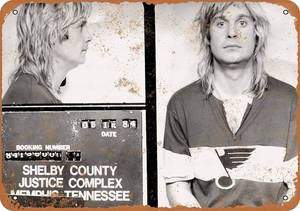 lot 134 image: Kexle 8 x 12 Metal Sign - Ozzy Osbourne Mug Shot - Vintage Wall Decor Art