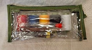 lot 135 image: Travel Sewing Kit in Green Clear Bag