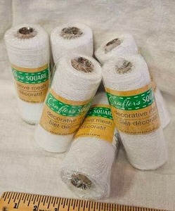 lot 167 image: Crafters Square Decorative Glitter White Tulle Rolls (6Pack)
