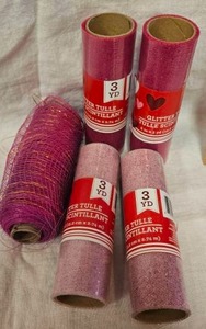 lot 168 image: Glitter Tulle&nbsp 3 YD Rolls 5-Pack&nbsp