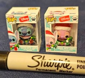 lot 222 image: Bitty Funko Pop Disney Stitch With Lights Angel With Lights 2-Pack