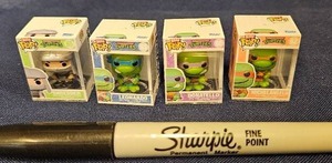 lot 229 image: Bitty Funko Pop Teenage Mutant Ninja Turtles 4-Pack Figure Lot