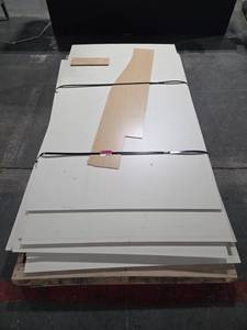 lot 6766 image: Bundle of White Drywall Sheets w Wood Samples