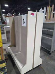 lot 6770 image: White Display Shelving Unit - Set of 2