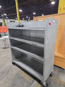 lot 6772 image: Metal Shelving Unit Mobile Storage Cabinet 4-Shelf