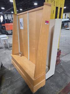 lot 6773 image: Wood Display Cabinet Shelving Unit - Set of 2