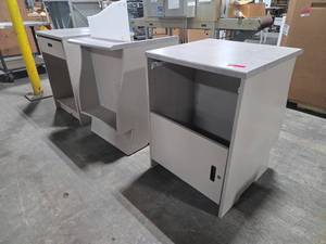lot 6774 image: Laboratory Work Station Cabinet w White Laminate Top